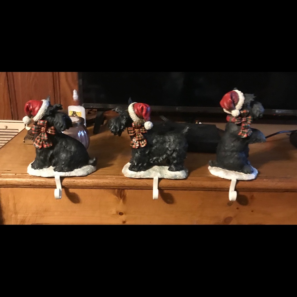 Set of 6 Scottish Terrier Stocking Holders